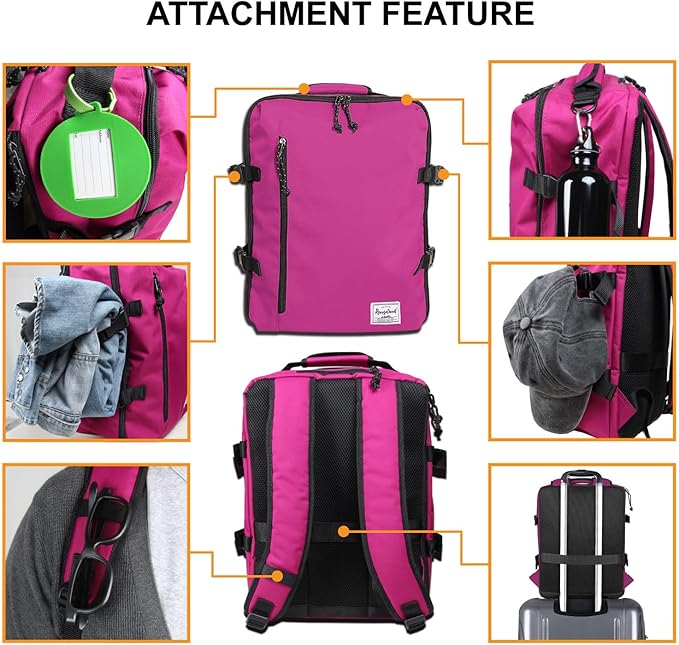 Lightweight Backpack for Women Airline Approved Weekender Bag with Separate Laptop Compartment, Travel Gym Sport, Orchid