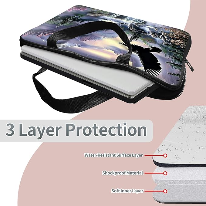 Laptop Sleeve Case Bag 13 inch, Eagle Landscapes Slim Carrying Case Durable Handbag Travel Laptop Bag for 13 inch MacBook Air M3/M2/Pro M2/ 13" iPad Pro/Air M4/M2 2024