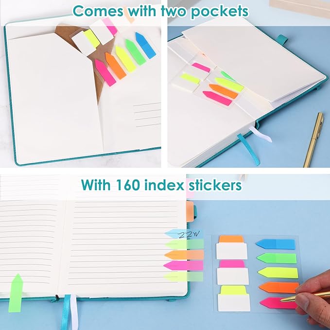 Lined Journal Notebook for Women Men A5 Hardcover Leather Journals College Ruled Notebooks 300 Pages 5.7 x 8.3 Inches Turquoise