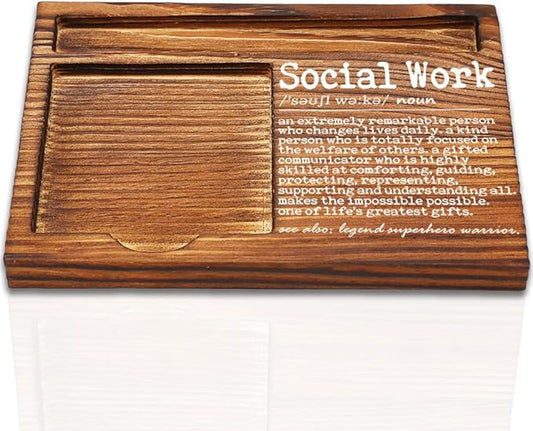 Social Worker Gifts, Thank You Appreciation Gifts for Social Worker, Going Away Gift Retirement Gift for Social Worker Coworker, Best Social Worker Gifts Self-Stick Note Pad Holders-DW53