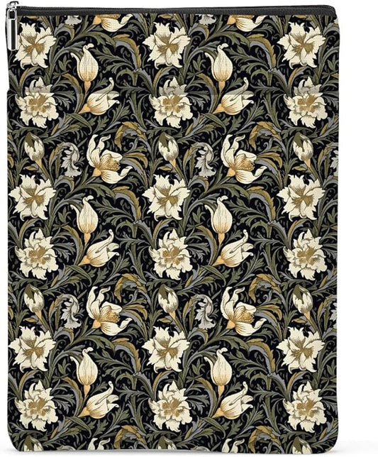 Botanical Book Sleeve, Classic Flower Book Covers for Paperbacks, Floral Book Pouch Book Protector, Book Lovers Gifts for Women Girls Leader, Book Accessories Book Club Gifts Christmas Birthday Gifts