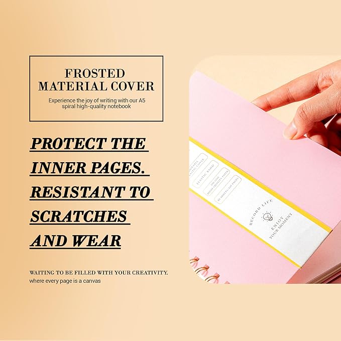 Yoment Graph Paper Notebook A5 Graphing Spiral Notebook 160 Pages Grid Paper Notebook Spiral Bound Pink Hardcover Spiral Journal 5x7 Grid Notebooks for Note Taking, Pink