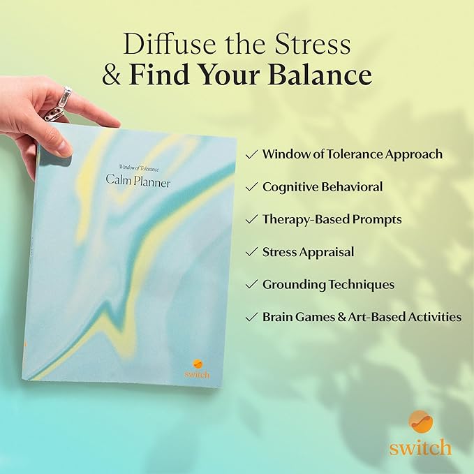 Switch Research Calm Planners Bundle - Psychologist-Developed Undated Goals Planner - 3 Self Care Planners to Banish Stress & Find Your Calm - Daily Planner With Prompts & Proven Techniques for