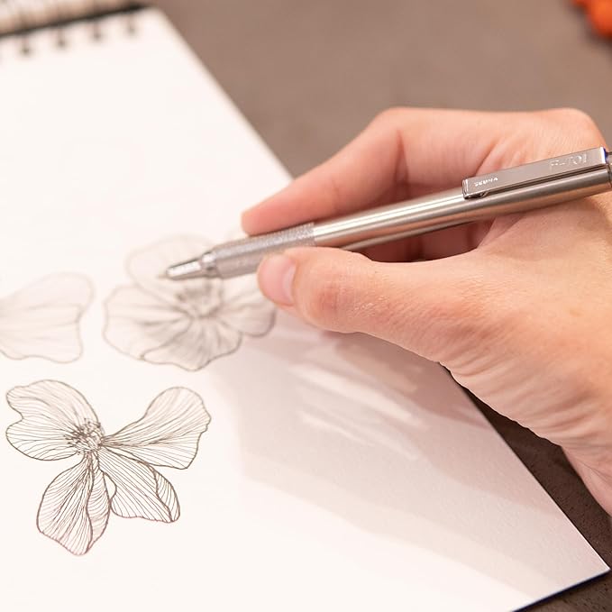 Zebra Pen F-701 Retractable Ballpoint Pen, Stainless Steel Barrel, Fine Point, 0.8mm, Black Ink, 1-Pack