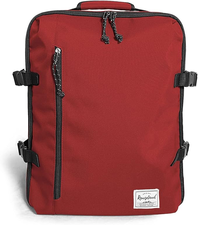Lightweight Under-seat Backpack for Clothes Travel Overnight Women Men, 15.6 Laptop Minimalist Backpack, Stylish and Casual, Red