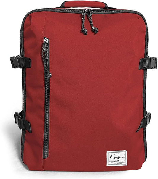 Lightweight Under-seat Backpack for Clothes Travel Overnight Women Men, 15.6 Laptop Minimalist Backpack, Stylish and Casual, Red