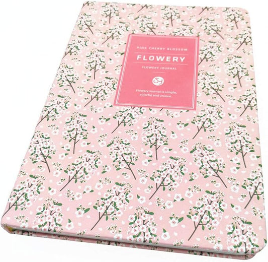 Flowery Journal, Planner Notebook and Calendar Schedule Organizer (Pink Cherry Blossom, A6(7 inch))