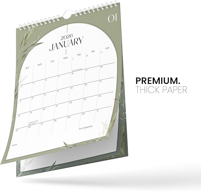 Calendar 2025 - Vertical 8.5x11 2025 Wall Calendar Runs Until June 2026 - Easy Planning with the Aesthetic Wall Calendar 2025-2026 Monthly - Karto - Boho Greenery