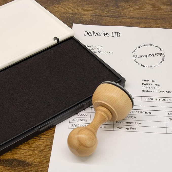 Premium Stamp Pad Large Size 3.5" x 6" - for Traditional Rubber Stamps - Felt Pad Black Color