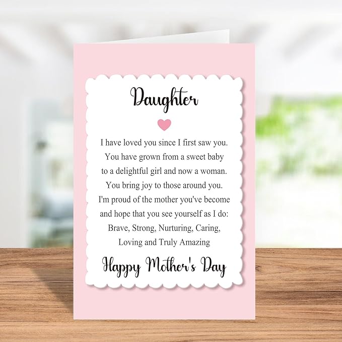 Sweet Mother’s Day Card for Daughter, 1st Mothers Day Card for Her, Poem Mothers Day Card, New Mom Card, Funny Mothers Day Gift from Mom Dad