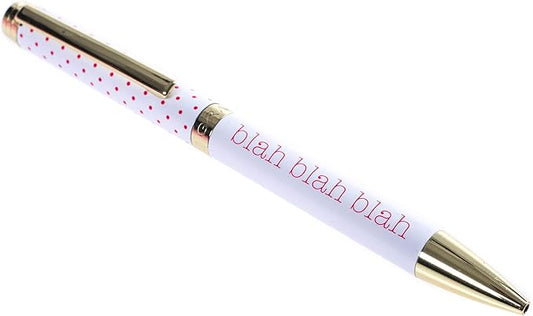 Graphique Blah Blah Blah Pink Polka Dot Fashion Pen - 5.5" Ballpoint Pen with Refillable Black Ink, Twist-Top Pen, Matching Gift Box, 1 Count (Pack of 1)