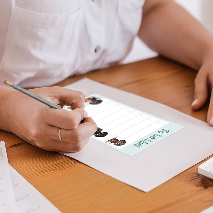 Dachshund Kawaii Sticky Notepad to Do List | Weiner Dog Lover Gifts for Women | Office School Supply Sticky Notes 4"x6" 50 Pages