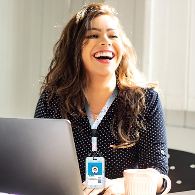 Cute Axolotls Lanyards for Id Badges, Retractable ID Badge Holder with Detachable Lanyard, Fashionable Badge Reel Heavy Duty with 360 Degrees Rotate Carabiner Clip, Nurse Teacher Office Gifts