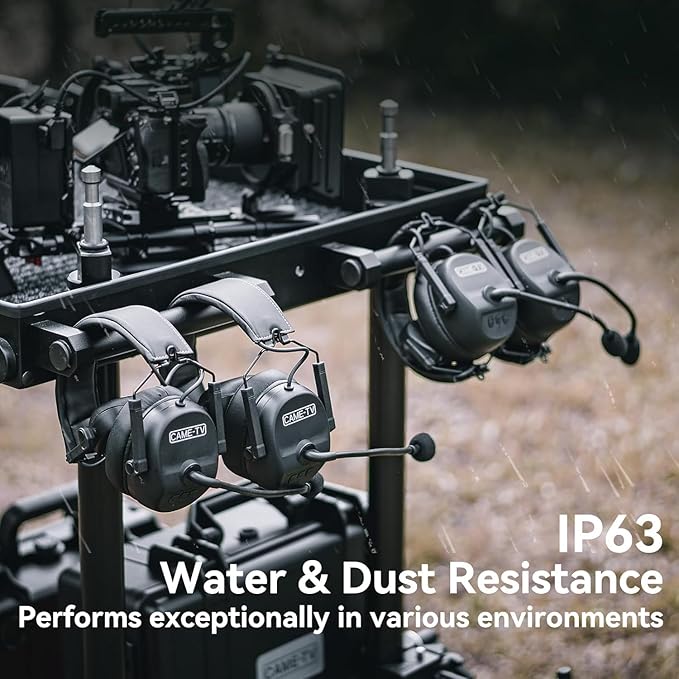 Came-TV Kuminik8 1.9GHz Wireless Intercom Headsets System Full Duplex Noise Cancellation Zero Latency 1500ft Single-Ear Headset for 9 People Team Communication