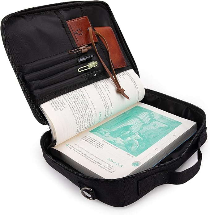 Montana West Bible Covers for Women Men with Leather Bookmark Carrying Book Case Church Bag Bible Protective with Zippered Pocket