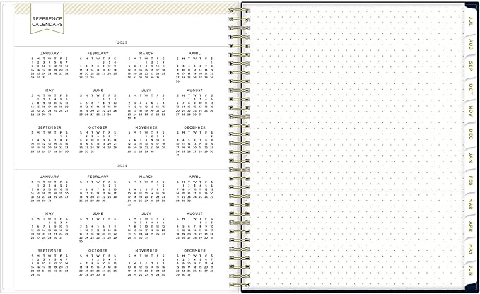 Blue Sky Day Designer for 2023-2024 Academic Year Weekly and Monthly Planner, 8.5' x 11', Flexible Cover, Wirebound, Peyton Navy (107924-A24)