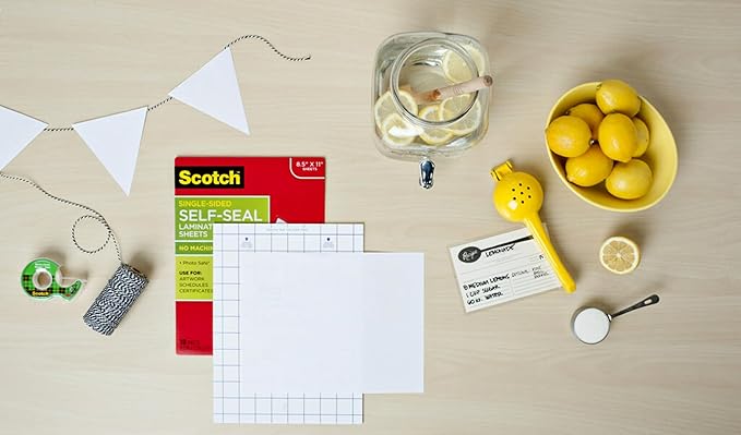 Scotch LS854SS10 Self-Sealing Laminating Sheets, 6.0 mil, 9 x 12 (Pack of 10)