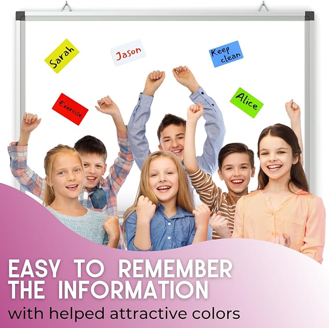 Availey 30 Pieces (3 x 5) - Full Colored Magnetic Dry Erase Labels - Reusable Strips for Classroom Home Office Garage Refrigerator Blank Writable Erasable Cards Name Tags Students Locker Shelf