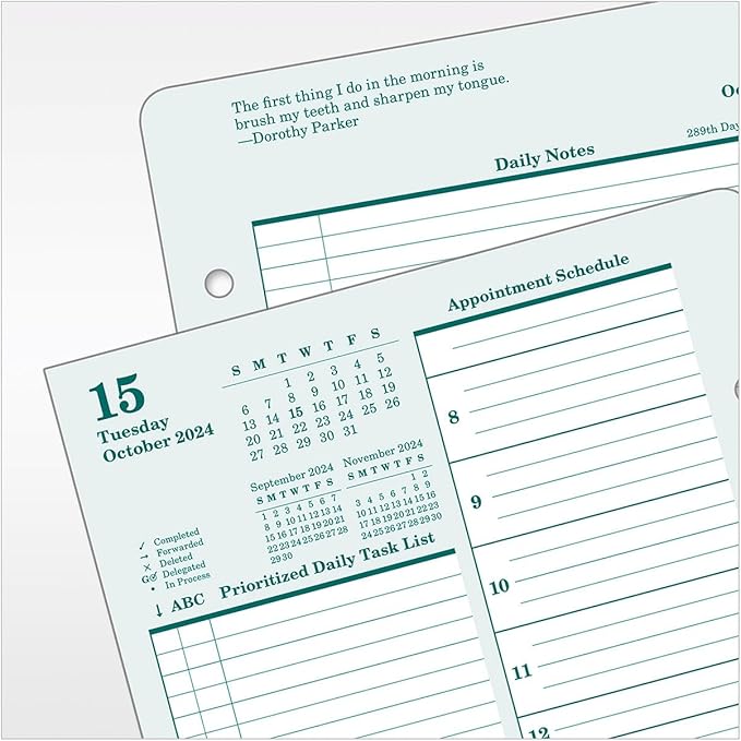 FranklinCovey - Original Two Page Per Day Ring-Bound Planner (Classic, Oct 2024 - Sep 2025)