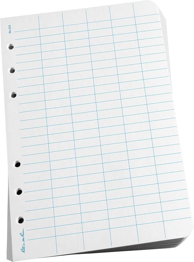Rite in the Rain Weatherproof Loose Leaf Paper, 4.625" x 7", 32# White, Level Pattern, 100 Sheet Pack (No. 312)