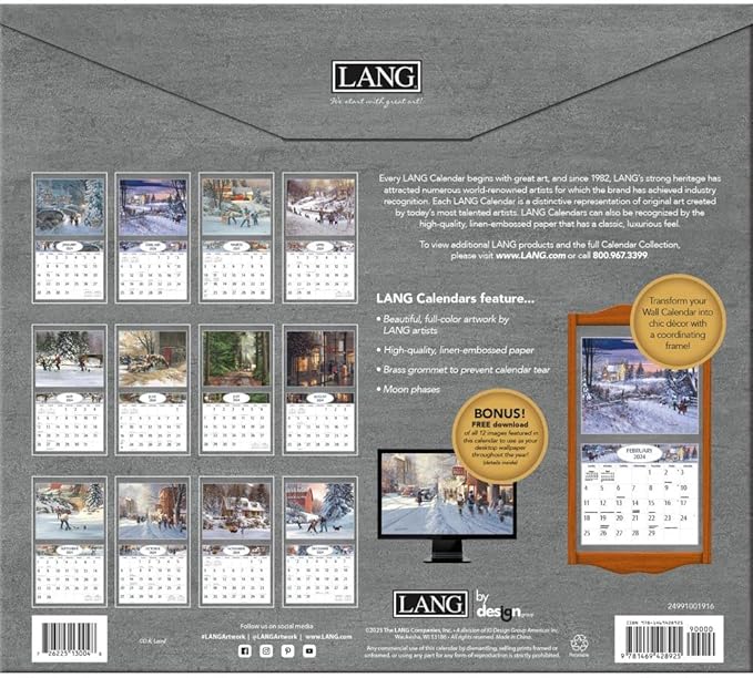 LANG Hockey Hockey Hockey 2024 Wall Calendar (24991001916)