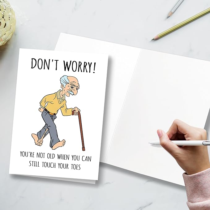Funny Birthday Card for Him, Husband, Dad, Grandfather; Greeting Card for Men, Old Age; 50th, 60th, 70th Birthday