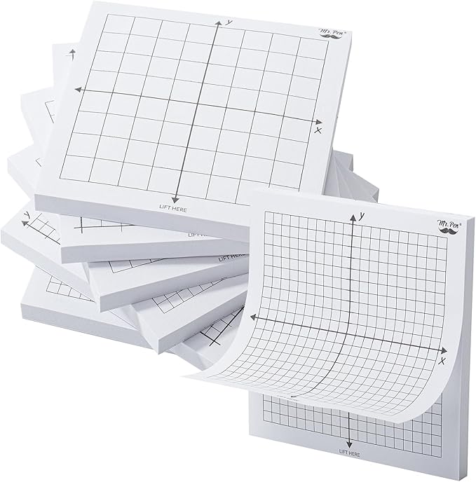 Mr. Pen- Graph Paper Sticky Notes, 6 Pads, 3x3 Inch, Graph Sticky Notes, Math Graph Paper, Graphing Sticky Notes, Grid Sticky Notes, Grid Notepad, Mini Graph Paper