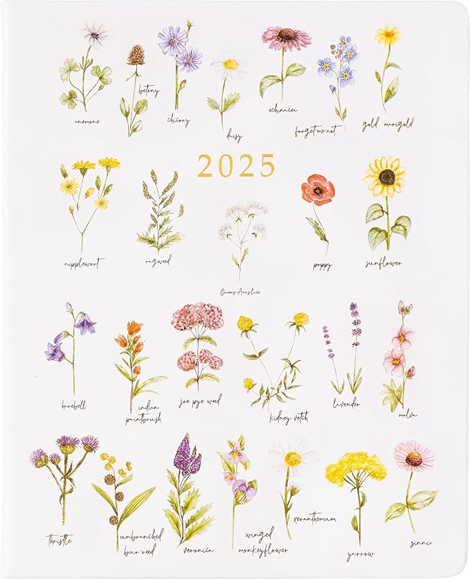 Eccolo 2025 Large Agenda Planner, 12 Month, Yearly, Monthly & Weekly Pages, Habit & Gratitude Tracker (Flexi-Cover - 8 x 10")