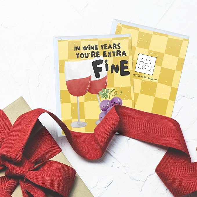 Funny Naughty Birthday Card,Dirty Card for 18th 16th 21st 30th 40th 50th 60th 65th Bday,Sarcastic Card For Boyfriend Husband Mom Dad Girlfriend Wife,Happy Birthday Greeting Card (In Wine Years ...)