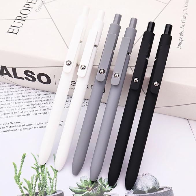 ITAWIXS 6Pcs Cute Gel Pens, 0.5mm Fine Point Smooth Writing Pens, Aesthetic Pens for Journaling Note Taking, Office School Supplies, Gifts for Women