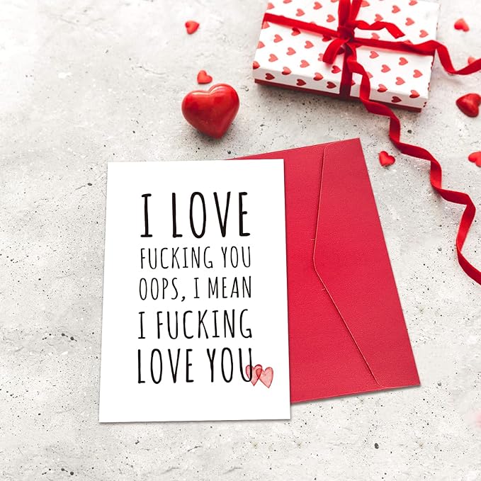 Ogeby Cute Valentines Day Card for Girlfriend, Sweet Valentines Day Cards Gifts for Her, Lovely Anniversary Cards Gifts for Wife, Humor I Love You Card