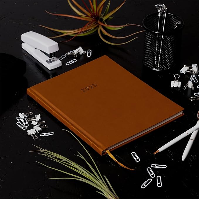 Eccolo 2025 Large Agenda Planner, 12 Month, Yearly, Monthly & Weekly Pages, Habit & Gratitude Tracker (Hardcover - 8 x 10")