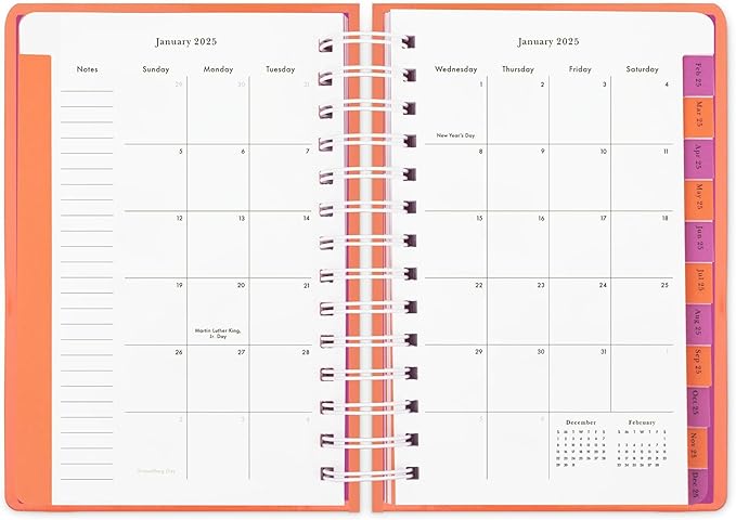 Kate Spade New York Medium Weekly and Monhtly Planner August 2024 - December 2025, Hardcover Spiral Agenda, Daily Planner with Monthly Calendar, Stickers, & Pockets, Your Lucky Day