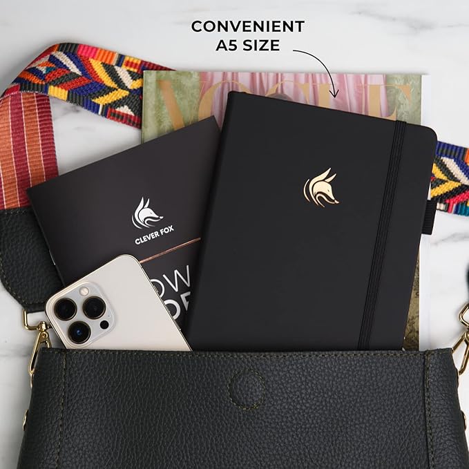 Clever Fox Dated Planner Premium Edition – 2025-2026 Weekly Planner for Planning, Goal Setting & Time Management – Planner Notebook with Habit Tracker & to-do List – A5 Size (Black)