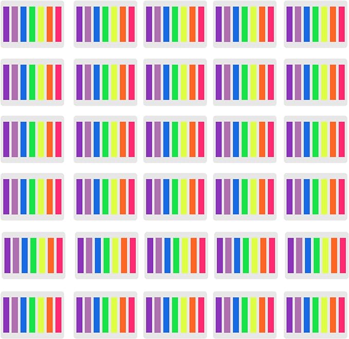 SIQUK 4200 Pieces Flag Tabs Colored Page Markers Sticky Index Tabs Page Flags, 30 Sets 7 Colors