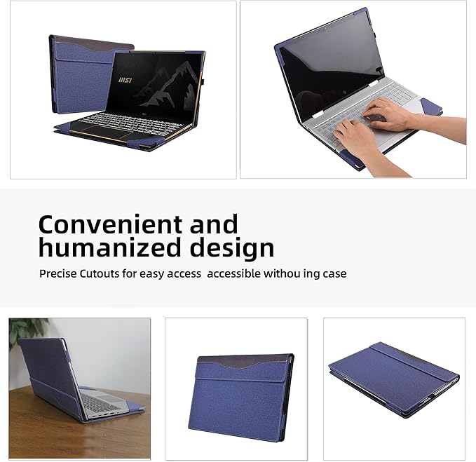 Laptop Cover for MSI Summit E13 Flip Evo Professional Laptop A11MT-022 /Summit E13 Flip Evo A12M / E13 FlipEvo A13MT 13" PU Leather Inside Pocket Cover (Blue)