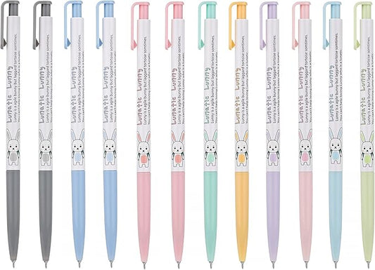 ZEESOON Xeno Lunatic Lunny 0.38mm Slim Ball Point Pen Dozen Box 12 Pcs, Made in Korea (Assorted 12pcs)