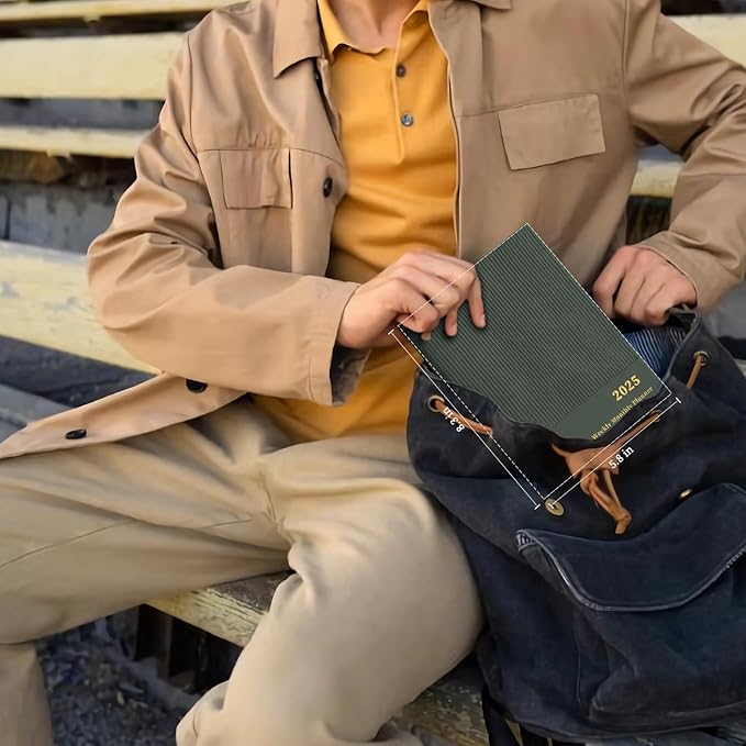 2025 Planner, Weekly Monthly Planner 2025, 8.25"×5.85", 12 Months, JAN.2025 to DEC.2025, School Planner with Soft Flexible Cover, Premium Thick Paper, for School Work Office, Green