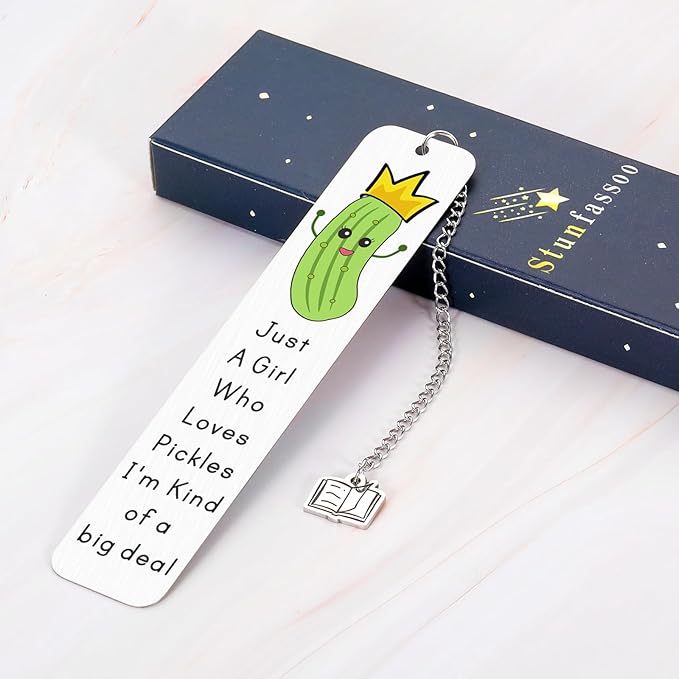 Funny Bookmark for Women, Pickle Gifts for Book Lovers, Book Marks for Reading Women, Girls Christmas Gifts for Pickle Lovers, Stocking Stuffers for Girls Pickle Lovers, Birthday Valentines Day Gifts