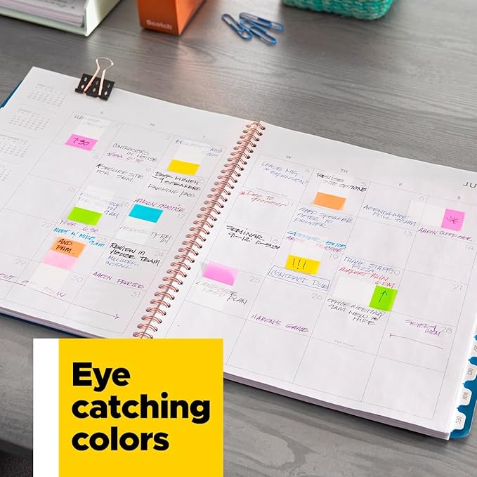 Post-it Flags in Portable Dispenser, 100 Flags/Pack, .47 in x 1.7 in, 20 Each of Red, Bright Orange, Yellow, Green, and Blue (683-5CF)