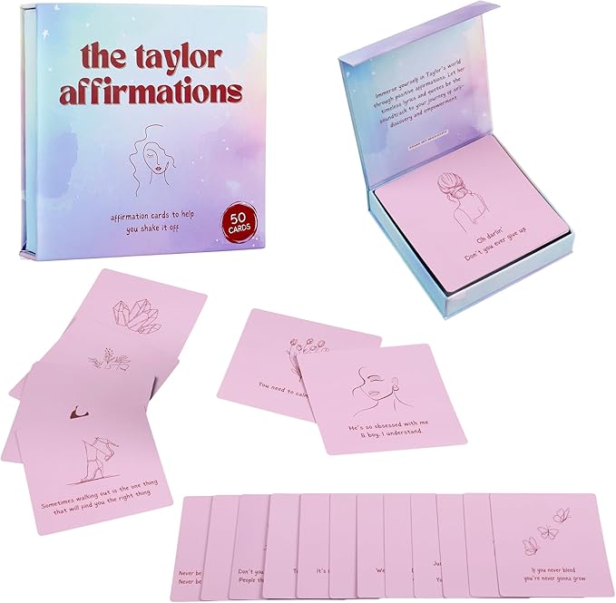 Taylor Gifts for Girls Birthday Gift | Affirmations - 50 PCS Taylor Cards | Taylor Themed Gifts, Taylor Gift Merch for Game Nights, Unique Gifts, Birthday Party Favors for Girls Women