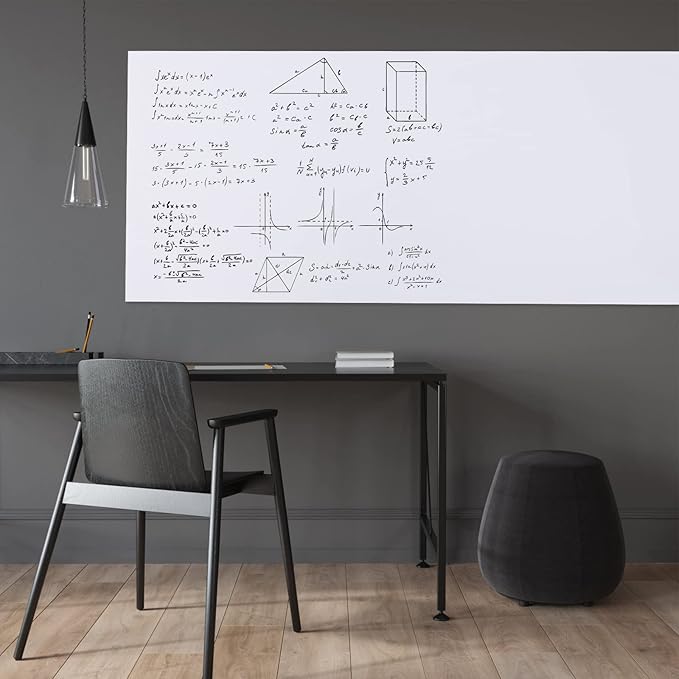 HAMIGAR Whiteboard Sticker for Wall 17.7" x 78.7" Whiteboard Wallpaper Peel and Stick, White Board Stick on Wall, Dry Erase Contact Paper Adhesive Poster Board Whiteboard with 1 Marker