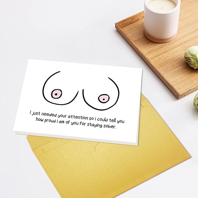Funny Sobriety Card, Sobriety Gift for Men Women, Sober Card for Sober Loved One in Recovery