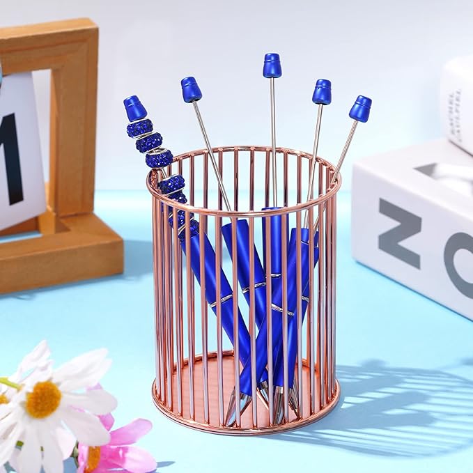 jiebor 30Pcs Blue Beadable Pens Plastic Bead Pen Black Ink Ballpoint Pens Diy Pens Cute Cool Pens for Teacher Bridal Graduation Gift Office Supplies