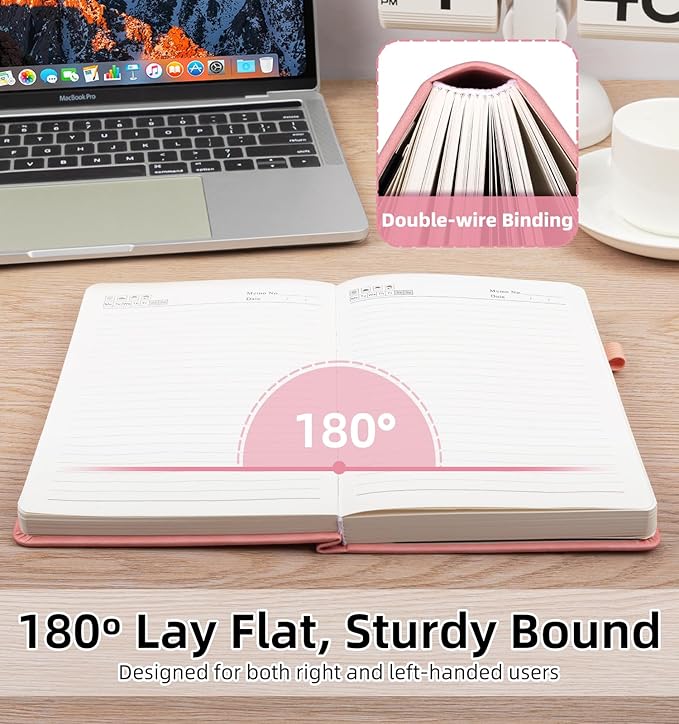 Lined Journal Notebook 365 Pages, A5 Leather Journals for Writing Women & Men, Hardcover Notebook with 100GSM Thick Paper, Daily Journal Notebook for Travel, Work, School, Note Taking, College Ruled