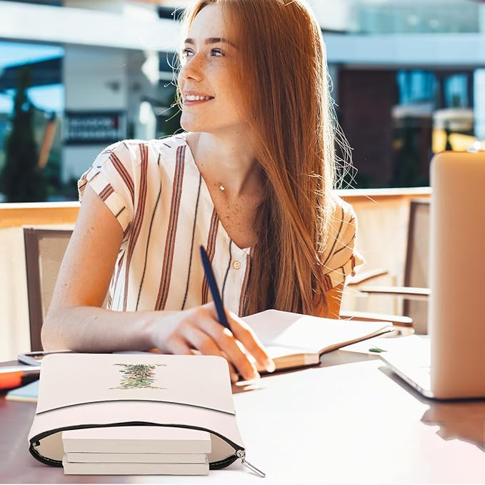 Monogrammed Book Sleeve Floral I Initial Book Pouch Book Accessories Book Lovers Gifts Waterproof Book Cover Book Protector Bookish Gifts Personalized Gifts for Women Girls Readers Bride Friend