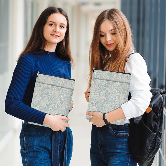 Retro Floral Book Sleeve Book Cover Classic Flower Book Protector with Zipper Christmas Birthday Book Club Gifts Book Accessories for Women Sister Daughter Librarian Girls Bookish Book Lovers Gifts