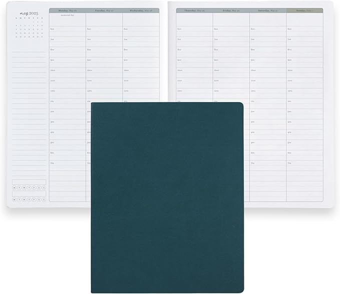 Erin Condren 2025 Softbound Life Planner (Jan - Dec 2025), 8” x 10” 12-Month Weekly & Monthly Planner Journal, Hourly Layout, Soft Cover, Layflat Binding, Peacock Cover & Bold Blooms Interior Design