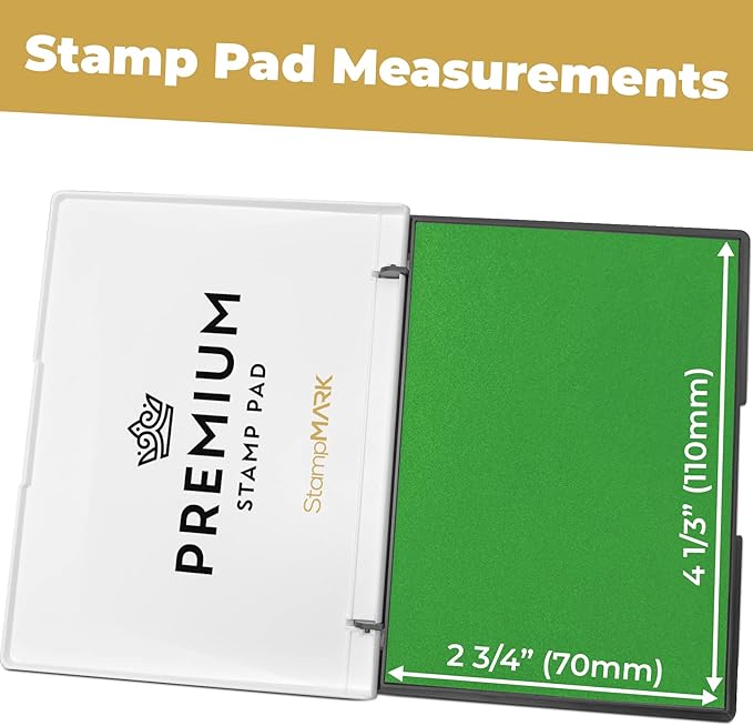 Premium Stamp Pad Medium Size 3" x 4" - for Traditional Rubber Stamps - Felt Pad Olive Green Color
