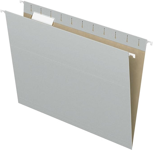 Pendaflex Recycled Hanging Folders, Letter Size, Gray, 1/5 Cut, 25/BX (81604)